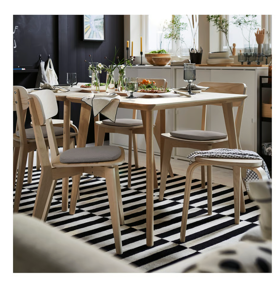 Black & Cream Handwoven Scandinavian Design Wool Rug