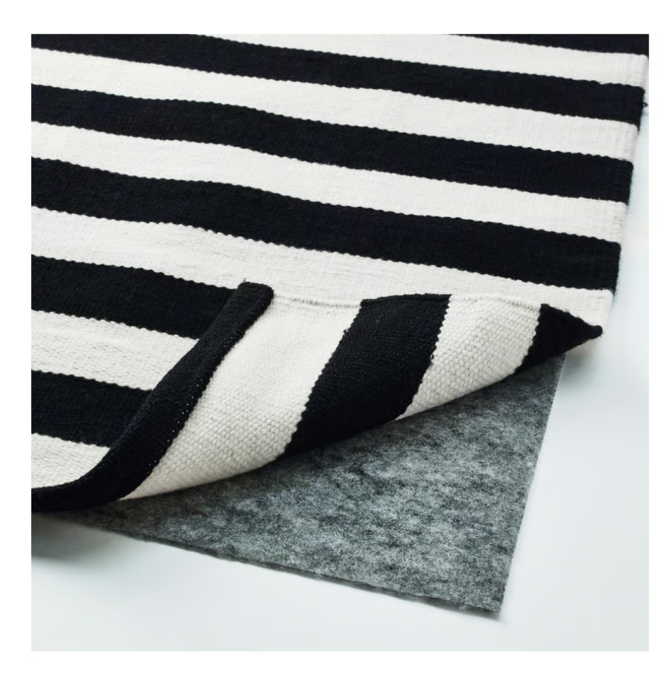 Black & Cream Handwoven Scandinavian Design Wool Rug