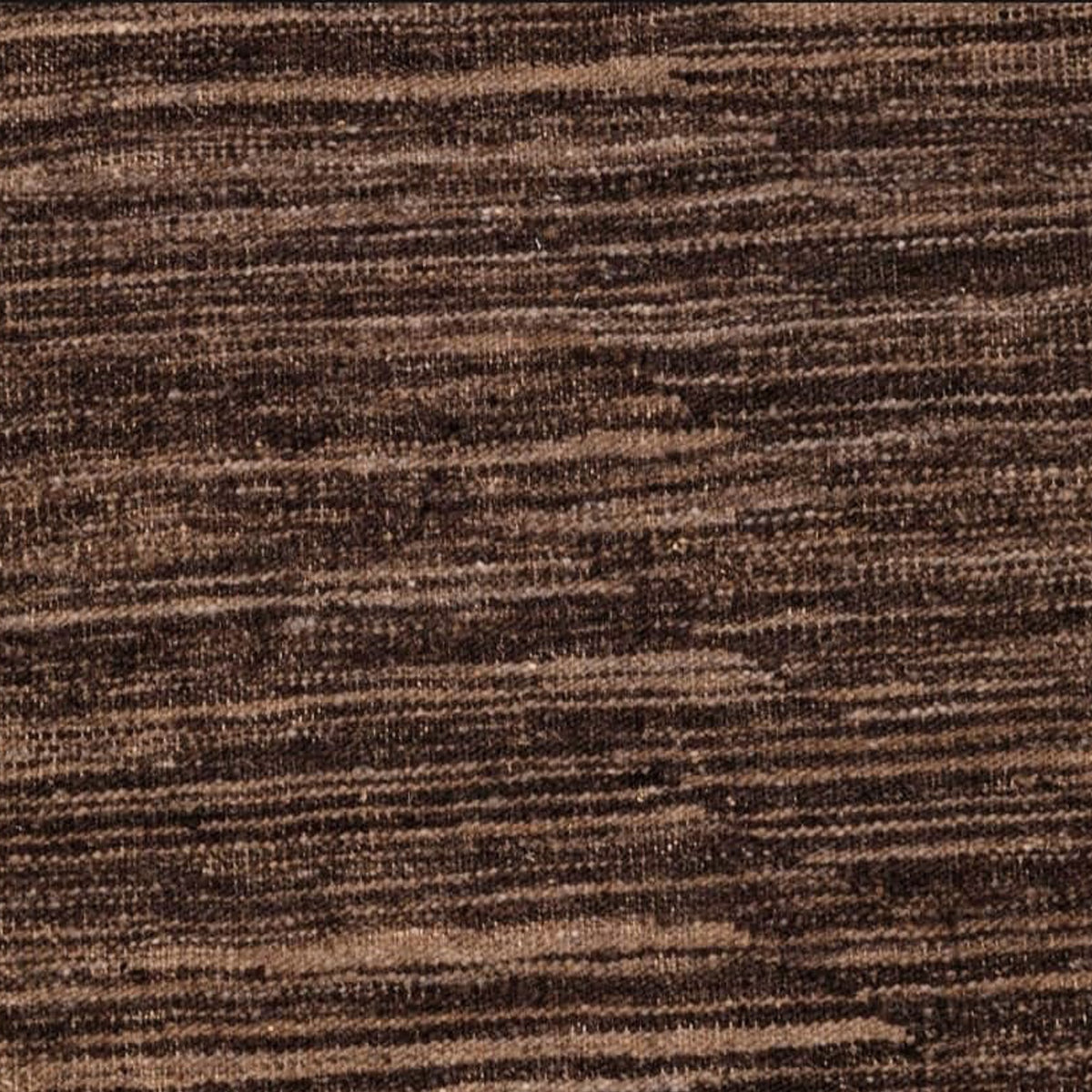 Brown Natural Undyed Hand-spun Wool Flatweave Area Rug
