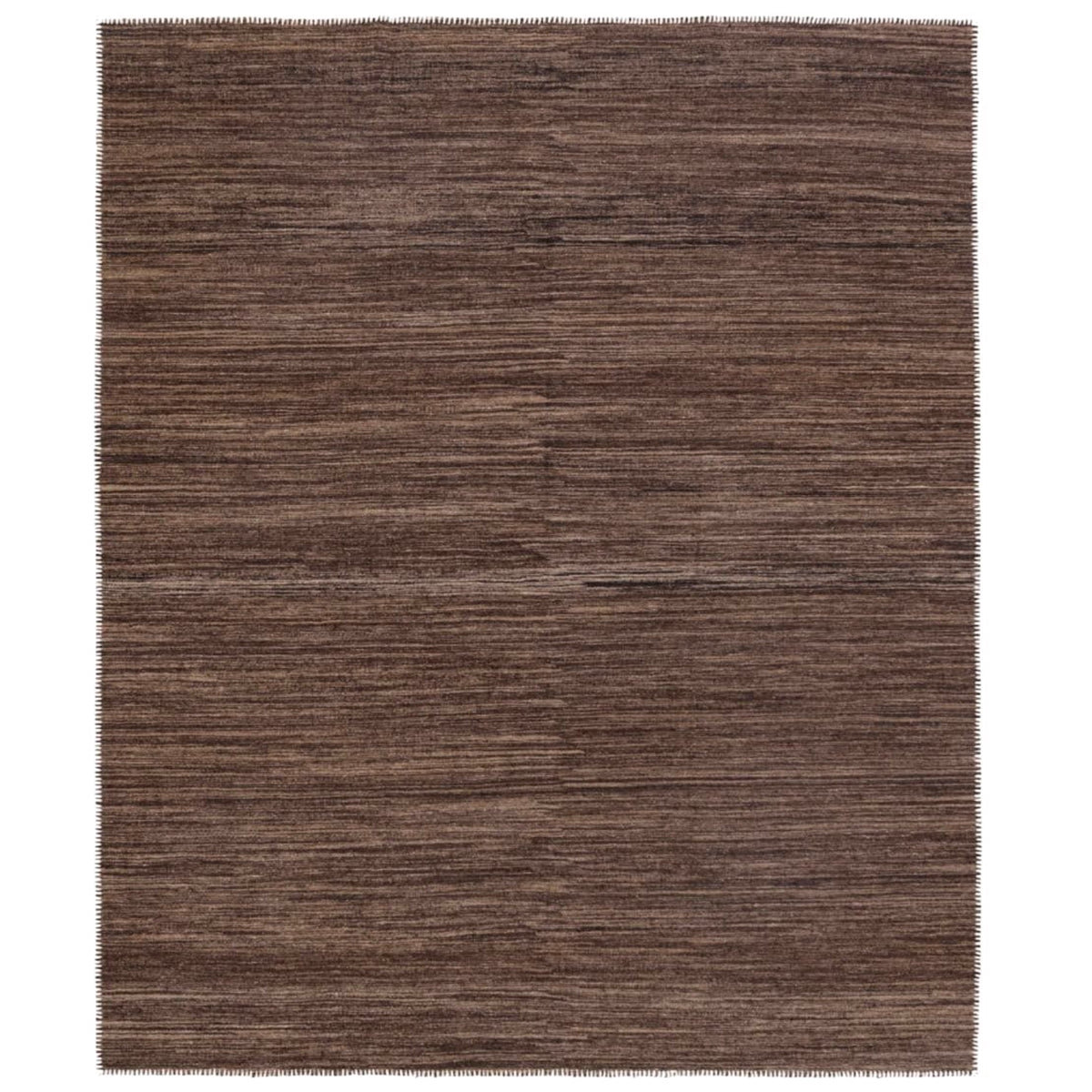 Brown Natural Undyed Hand-spun Wool Flatweave Area Rug