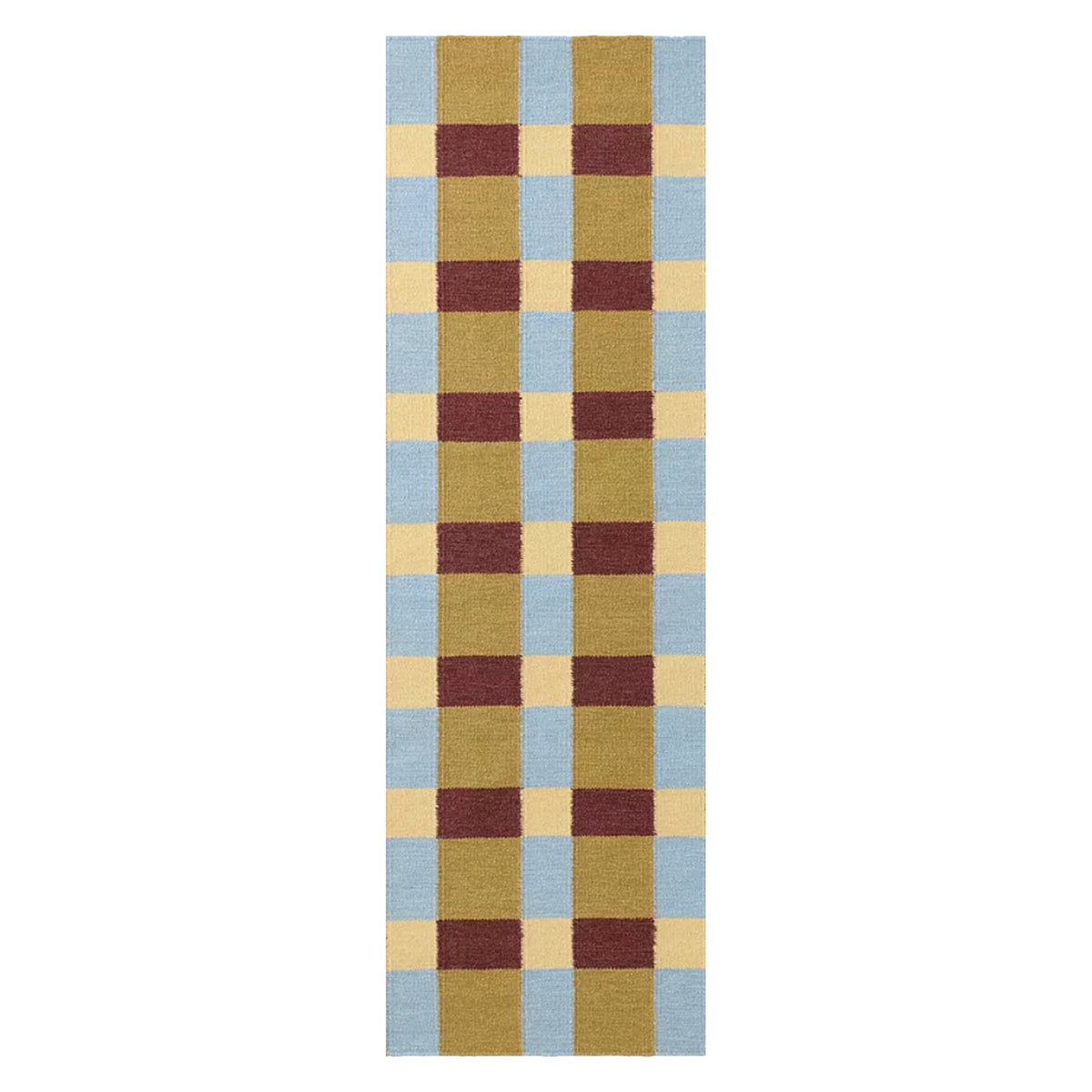 Tapis moderne géométrique pour salon, design scandinave, olive, rouille et rose