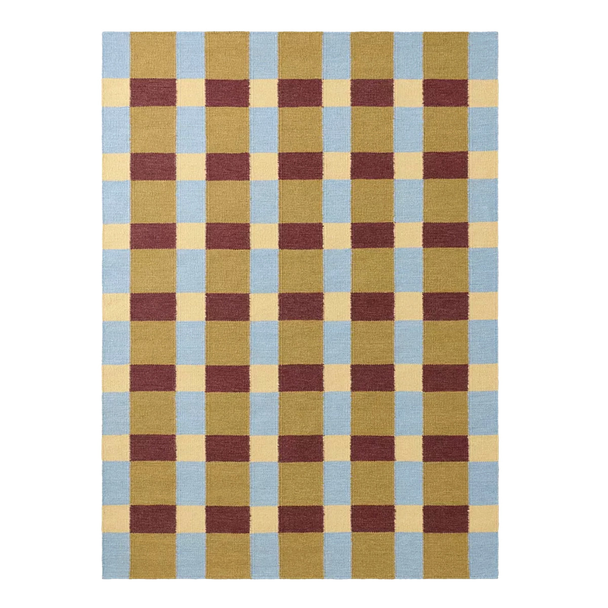 Tapis moderne géométrique pour salon, design scandinave, olive, rouille et rose