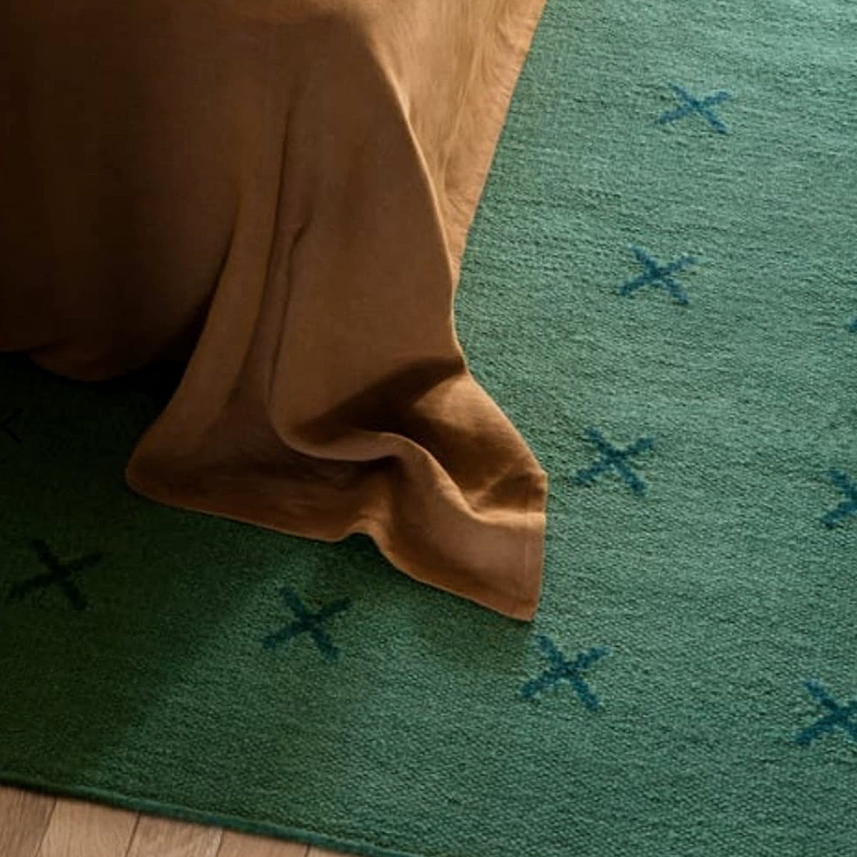 Tapis moderne géométrique pour salon, design scandinave, olive, rouille et rose