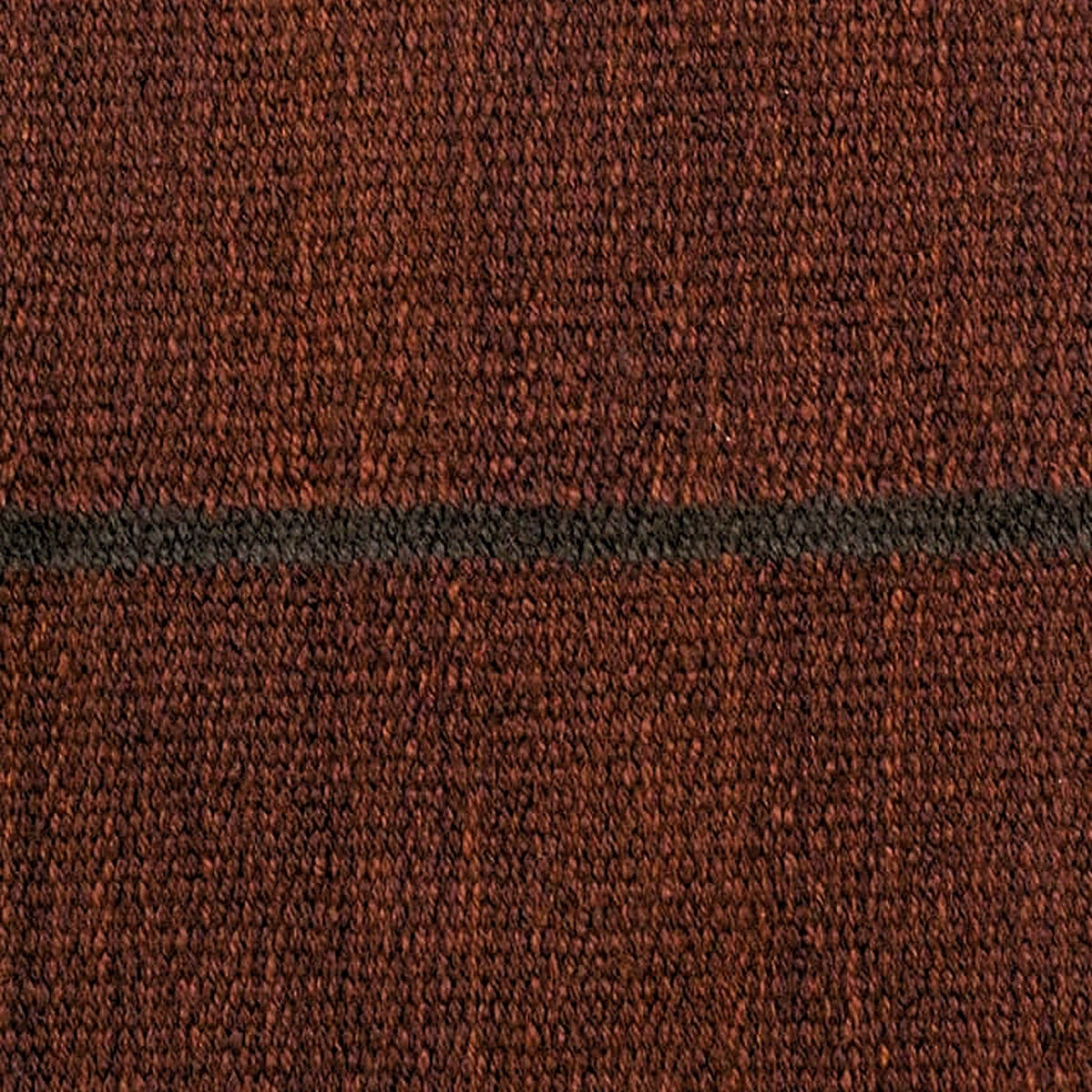 Handwoven Burgundy Brown Striped Minimalist Flat weave Wool Area Rug. Custom Sizes