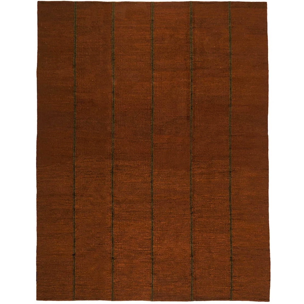 Handwoven Burgundy Brown Striped Minimalist Flat weave Wool Area Rug. Custom Sizes