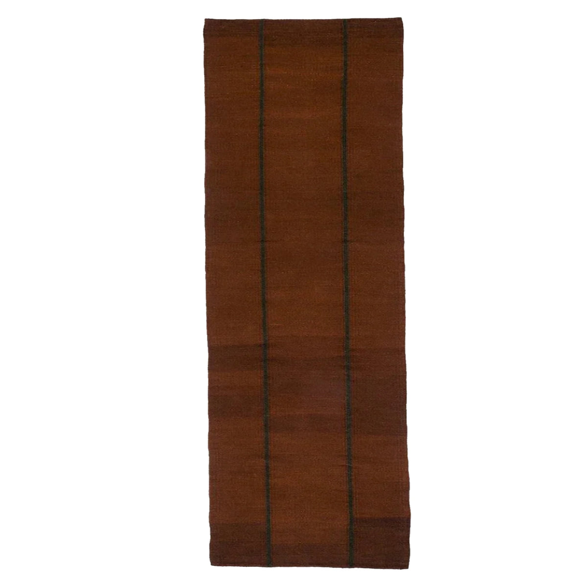 Handwoven Burgundy Brown Striped Minimalist Flat weave Wool Area Rug. Custom Sizes